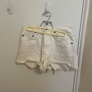 White denim shorts